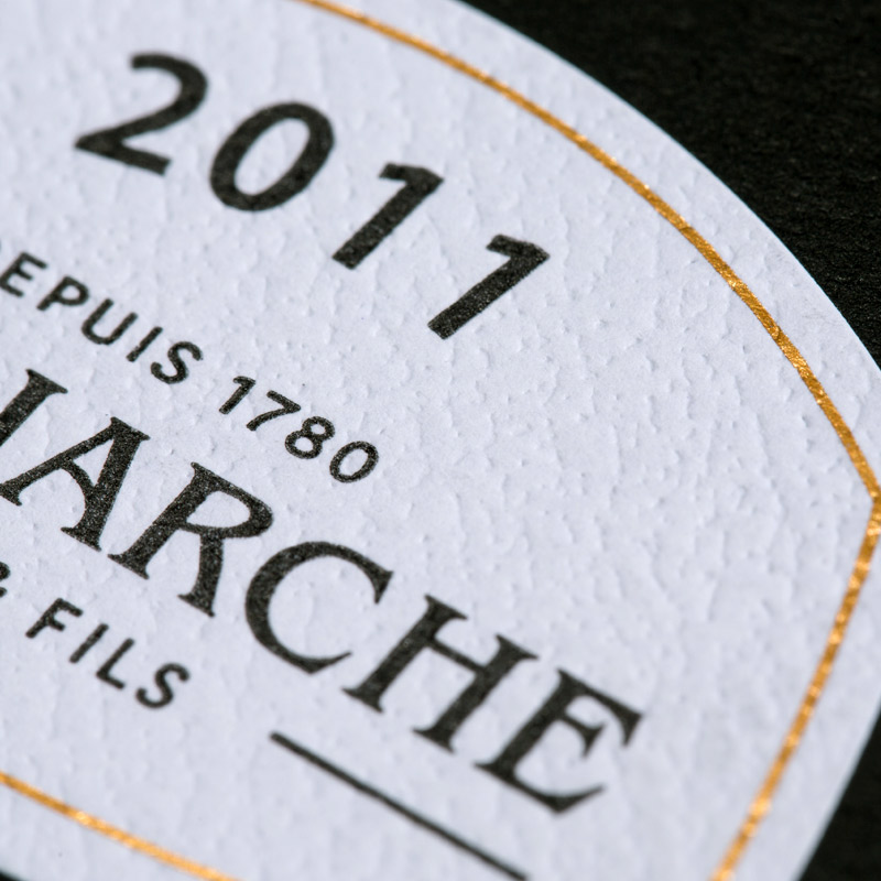 etiquette de vin gaufrage